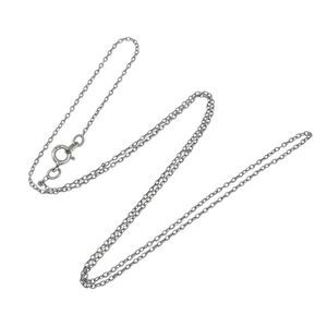 Estate Italy Ross Simons Sterling Silver 1.1mm Cable Link Chain Necklace 18.5"